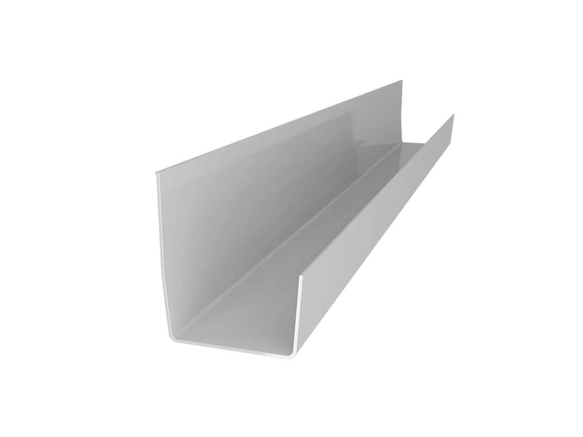 Canalones de aluminio Renoplast® Rk65, rectangulares, grises, de 200 cm, para lluvia y drenaje de techos