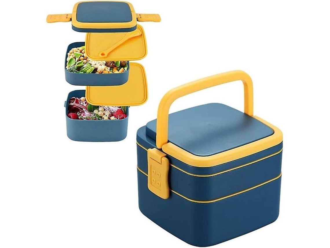 Fiambrera Bento, Fiambrera Portátil A Prueba De Fugas, Dos Capas, Práctica Para Niños.