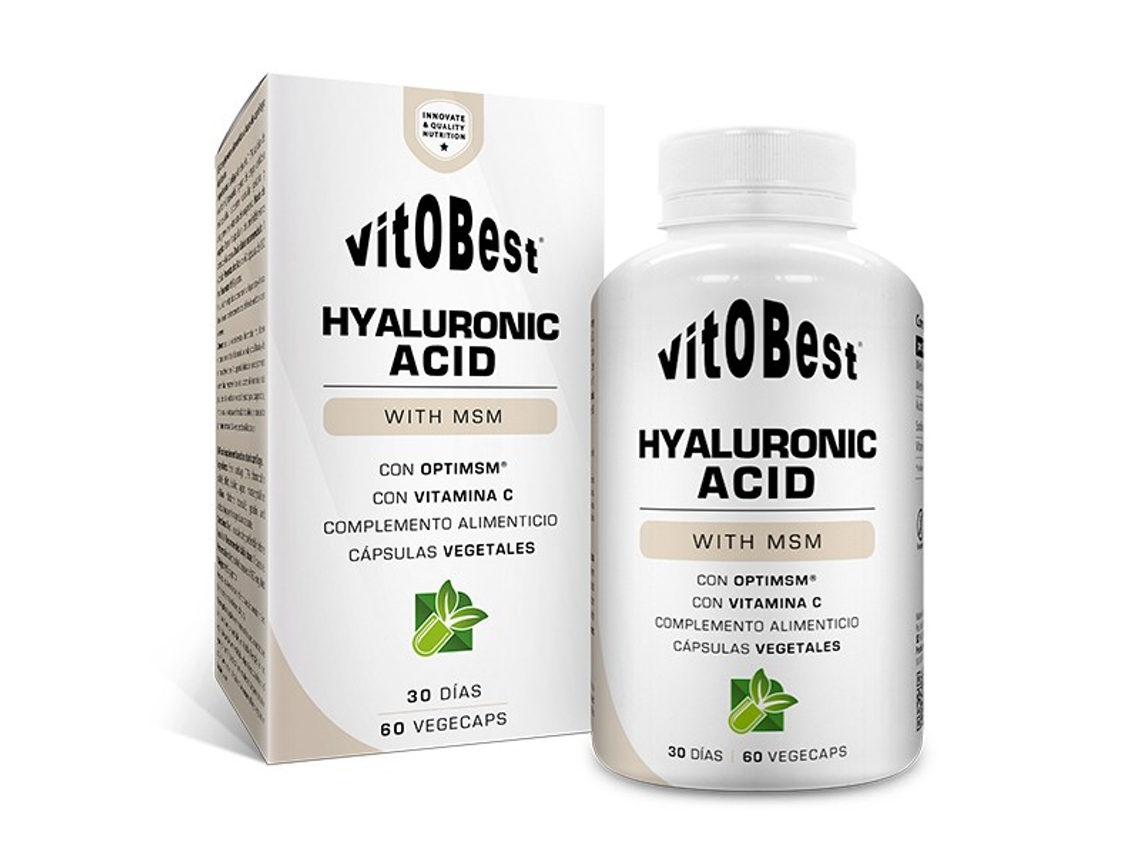 Suplemento Alimentar VITOBEST Ácido Hialurónico 60 Vegecaps Msm Vitamina C Ayuda A Fortalecery Cartílagos (2 Capsulas - Líquido)