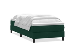 Maison Exclusive - Cama Box Spring Sin Colchón Terciopelo Verde Oscuro 200x220 Cm