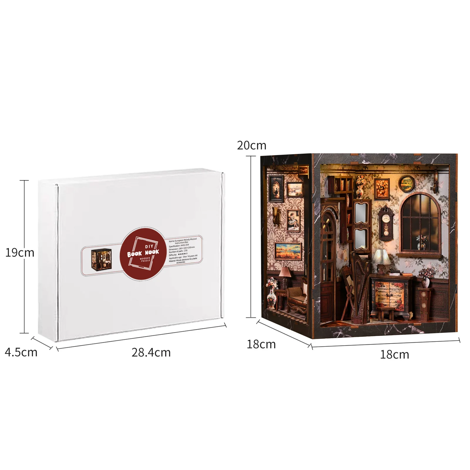 Estantería Táctil De Cuatro Lados, Modelo De Habitación Miniatura Para Armar Uno Mismo Con Rotación De 360 Grados.