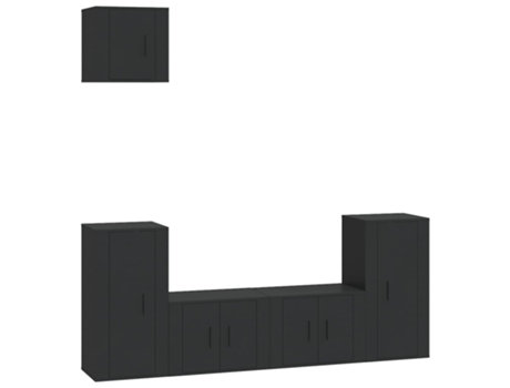 Conjunto 5 de muebles para TV VIDAXL madera contrachapada negro