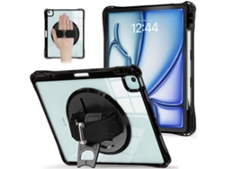 Para iPad Air 13 (2024) Pro 12.9 (2022) (2021) (2020) (2018) Capa trasera de acrílico transparente de PC TPU, color negro Hengrongshen (2025)