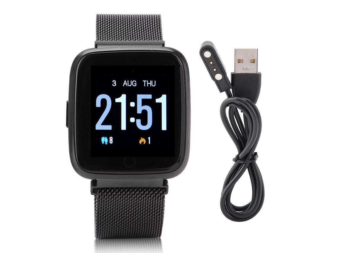 Pulsera Inteligente Smartwatch Resistente Al Agua Monitor De Presión Arterial Y Frecuencia Cardíaca Pulsera De Metal
