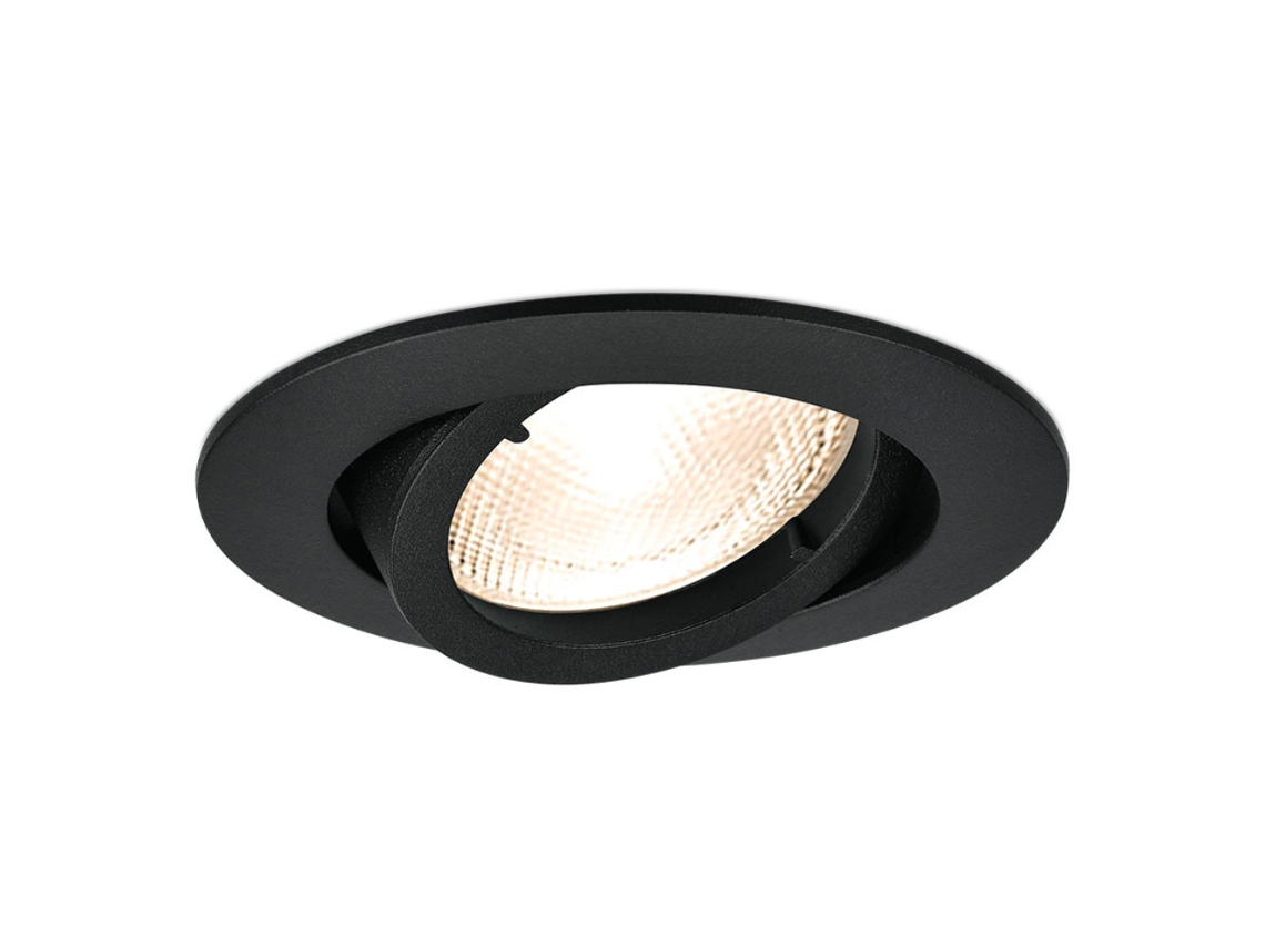 Soporte de foco redondo negro orientable GU10/GU5.3 IP20