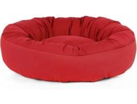 Cama Redonda para Perros y Gatos GAUTY Tela de sarga (Rojo - 57 cm)