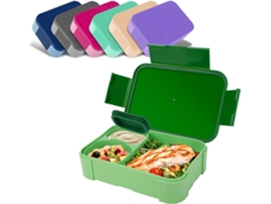 Fiambrera infantil - 900 ml, a prueba de fugas - Ideal para el colegio y picnics - Apta para microondas y lavavajillas (verde)