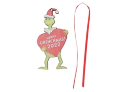 Pingente Decorativo De Natal Monstro De Cabelo Verde Em Madeira Para Decoração De Casa E Escritório