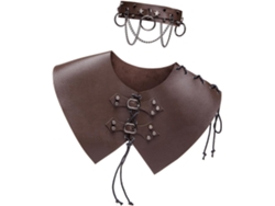 Hombrera Vikinga De Piel Sintética, Accesorio De Disfraz Medieval, Gargantilla Con Tachuelas