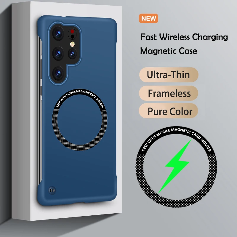 (azul Oscuro, Galaxy S21 5g) Funda Magnética Sin Marco Para Teléfono, Diseño Ultrafino De Color Sólido, Compatible Con Magsafe.