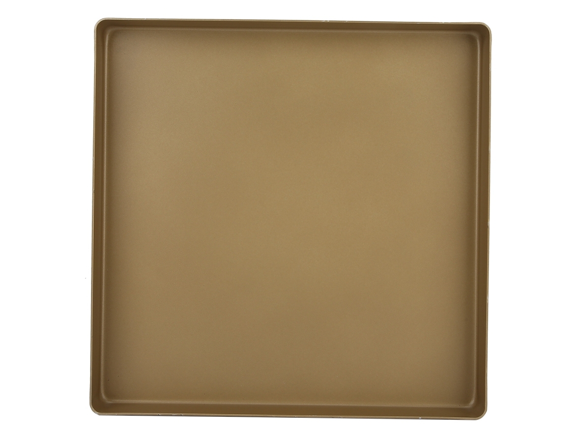 Bandeja De Hornear Cuadrada 28x28x3cm Aluminio Oro Antiadherente Para Pizza Pan