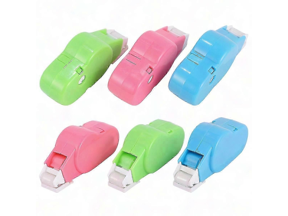 Dispensador de pegamento para álbumes de recortes, rollo de cinta adhesiva para manualidades, sin arrugas, rosa, 6 piezas GOKOCO