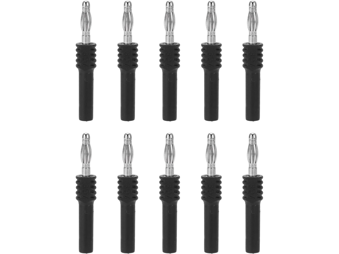 Juego de 10 conectores adaptadores J.20025 con enchufe banana de latón, macho de 4 mm a hembra de 2 mm, para uso industrial. SFUSHOS