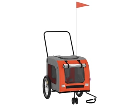 Remolque de bicicleta mascotas hierro tela Oxford VIDAXL naranja gris