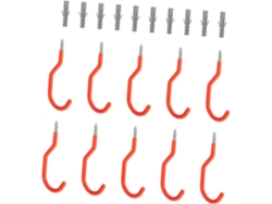 Slowmoose 10 Ganchos de pared reforzados, atornillables, para garaje.