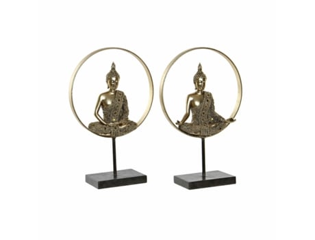 Figura Decorativa DKD Home Decor Metal Buda Resina (26 x 11 x 40 cm) (2 pcs)