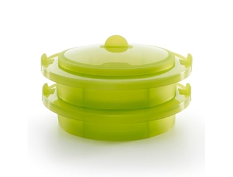 Vaporera LÉKUÉ Con Asa (Verde - 22 x 22 x 12 cm - Silicona)