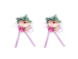 2 Piezas Corsage De Novia Pulsera Floral Para Damas De Honor Fiesta De Boda Aniversario Rosa
