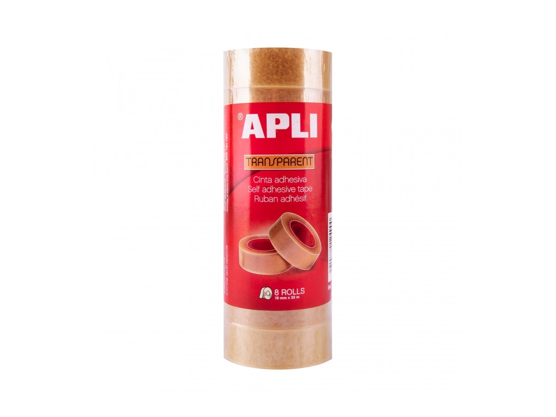 Pack de 8 Cintas Adhesivas Transparentes 19 Mm X 33 M Apli