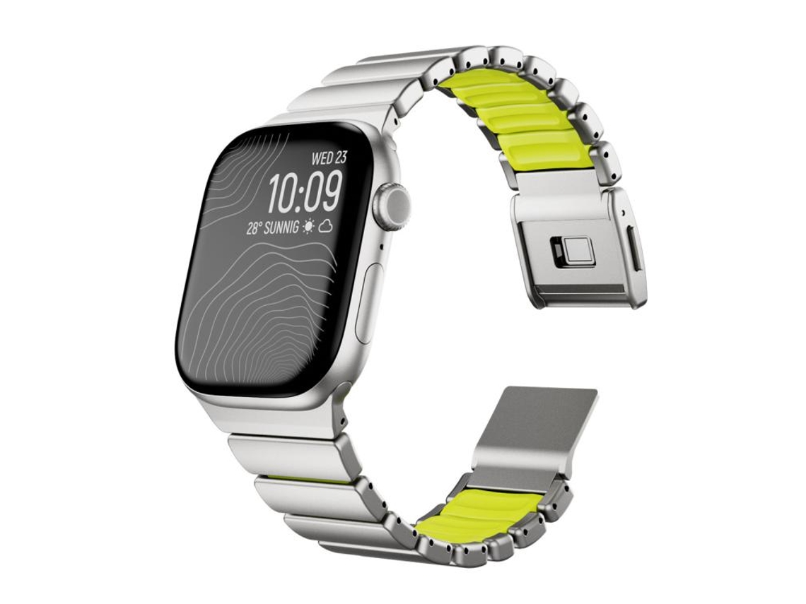 Correa de acero inoxidable con cierre magnético integrado Norman para Apple Watch de 46/49/45/44 mm FWINL