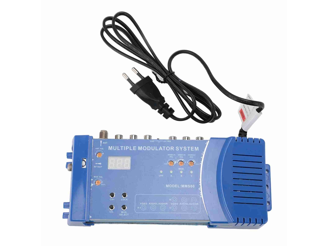 Modulador RF Mali conversor com 3 entradas de antena, suporta PAL NTSC, plug and play, para TV residencial, plugue EU, 100-240V