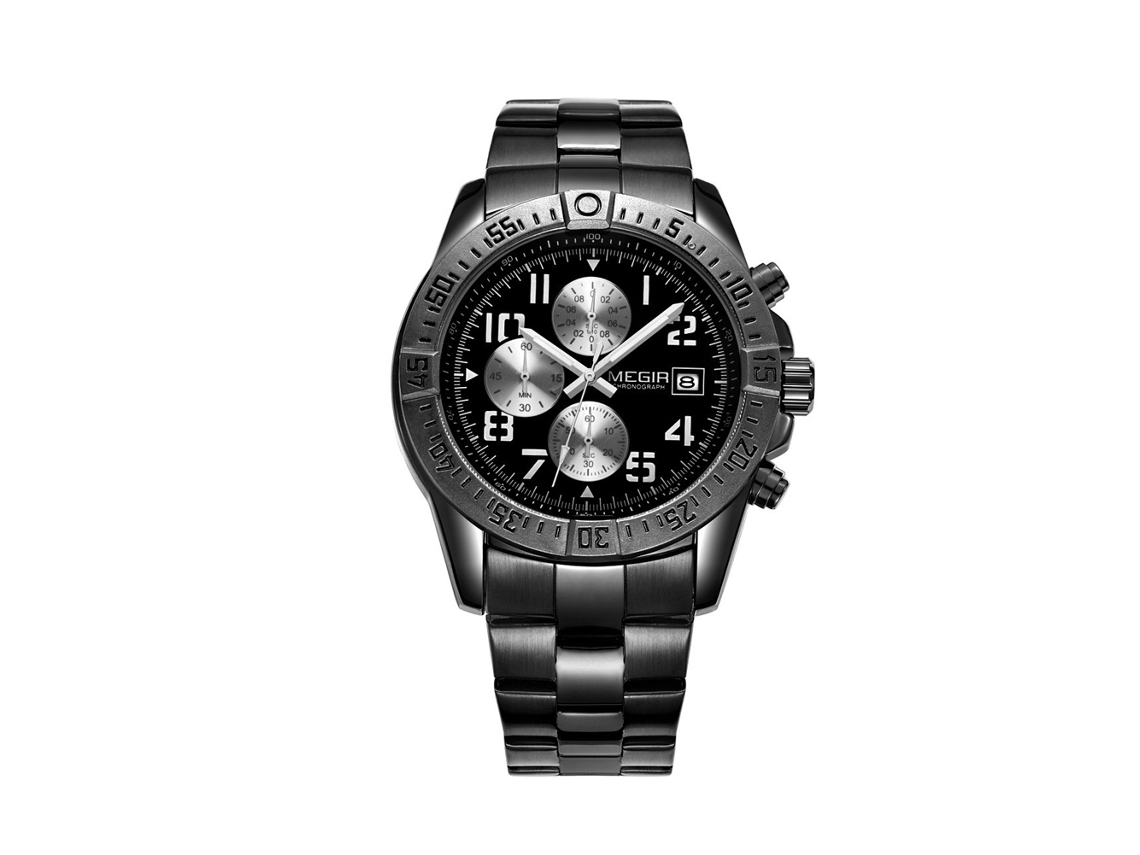 Reloj Hombre Metal Estilo Fashion Impermeable Con Correa Ajustable Negro