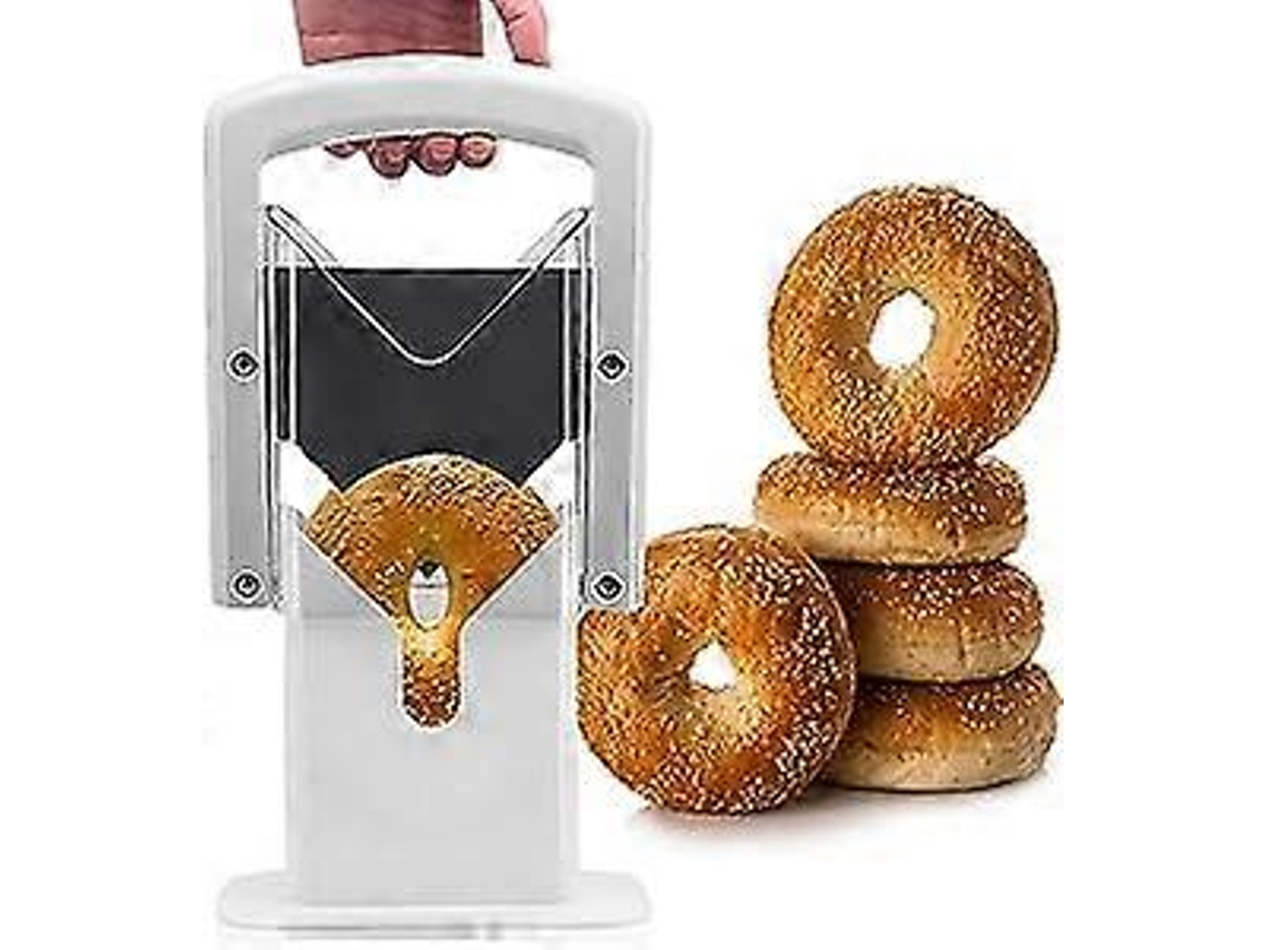 Cortadora de bagels, perfecta para bagels, cortadora de bagels de acero inoxidable, 100% nueva Everley891