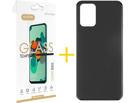 Kit Funda + Protector de Pantalla Xiaomi Redmi 10 ACCETEL Liso (Negro)