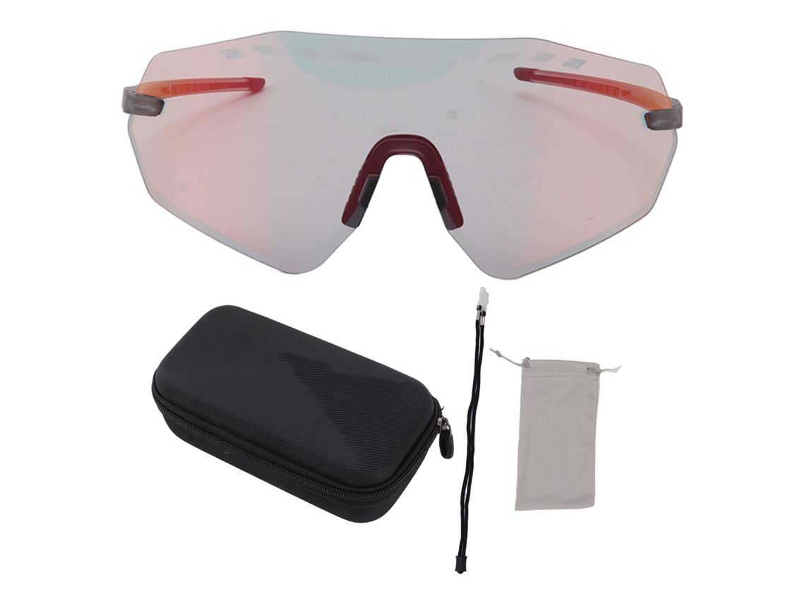 Gafas De Sol Polarizadas Tr90 Ajustables Para Ciclismo Con Protección Uv 400 Para Deportes Al Aire Libre, Béisbol, Correr, Pescar, Golf - Gris/rojo