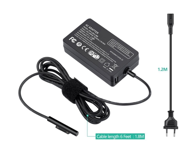 Cargador 41w para Microsoft Surface Pro 3 / Pro 4 Carga Rápida USB 5V 2A