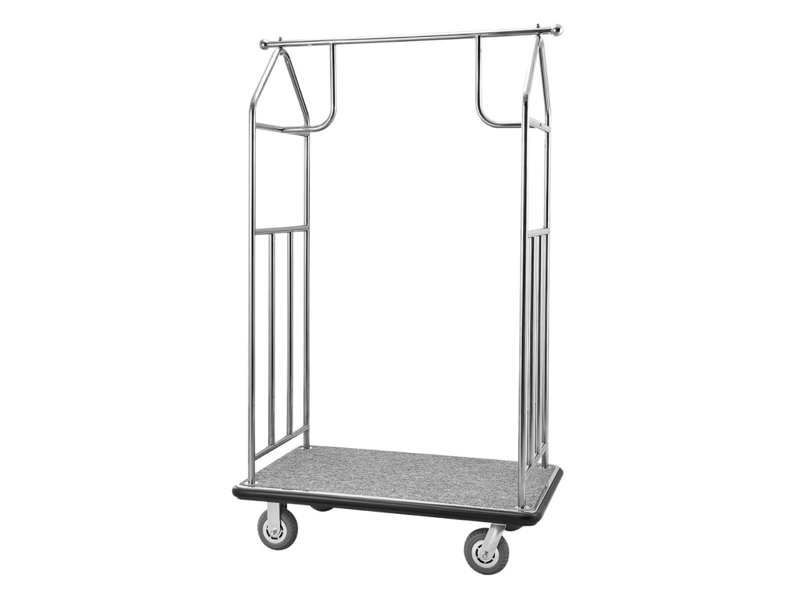 Carro de equipaje profesional de acero inoxidable de 362 kg con ruedas silenciosas Tekmaquinas