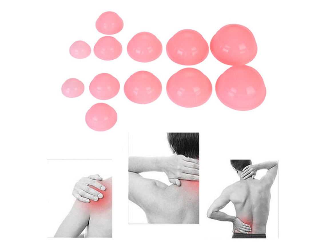 12 Peças Conjunto de Ventosas de Silicone para Acupuntura Conjunto de Terapia de Ventosas Da Dor Relaxamento Muscular