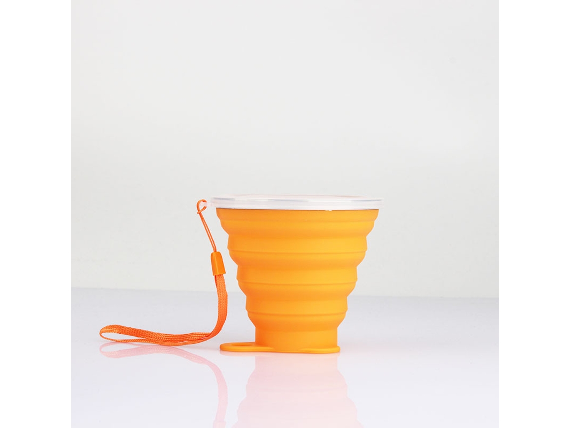 Botella de agua infantil plegable de silicona MDUG, vaso telescópico, ecológica (naranja)