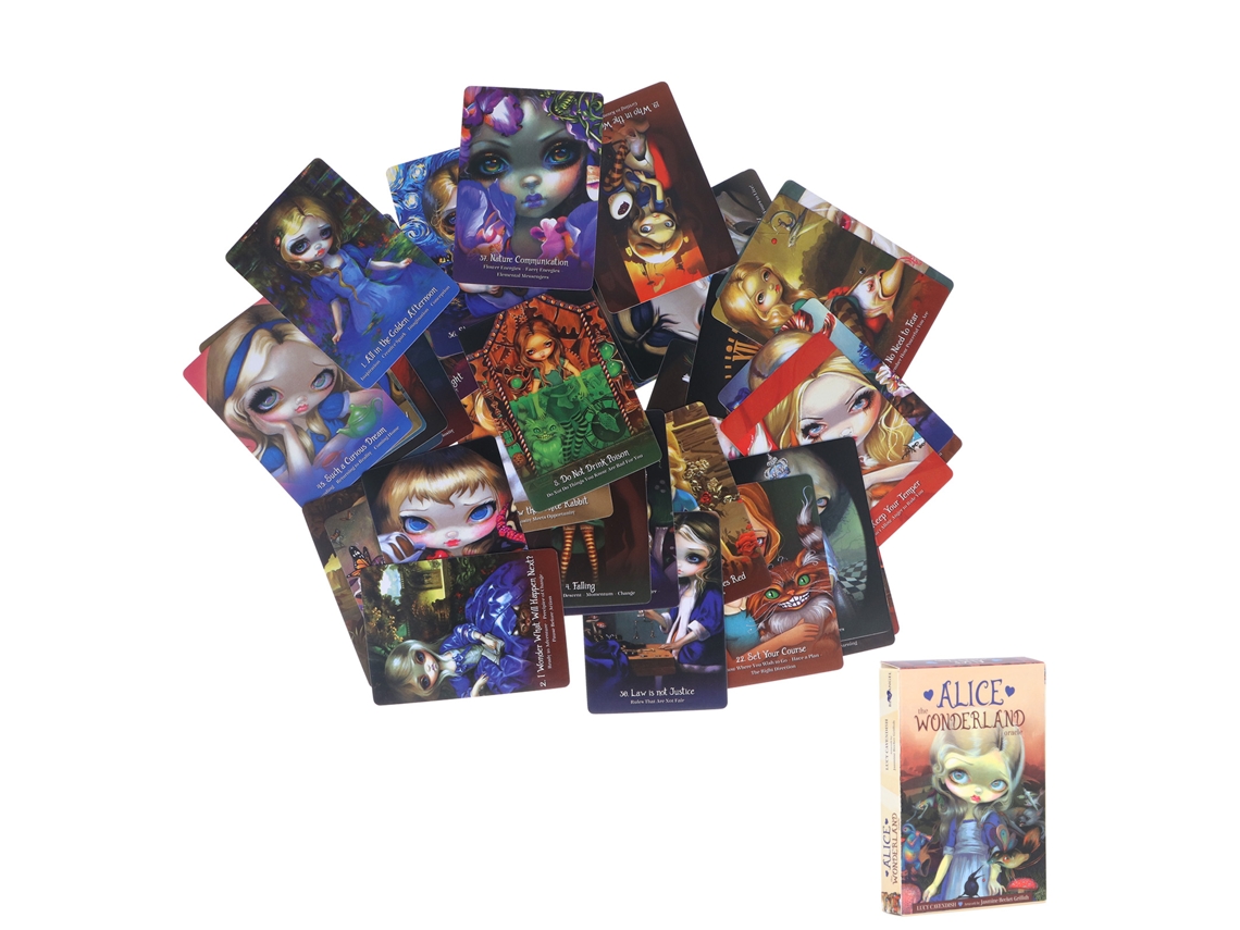 Baraja De Tarot Holográfica De Papel Wonderland, 45 Cartas Para Adivinación Y Juegos.