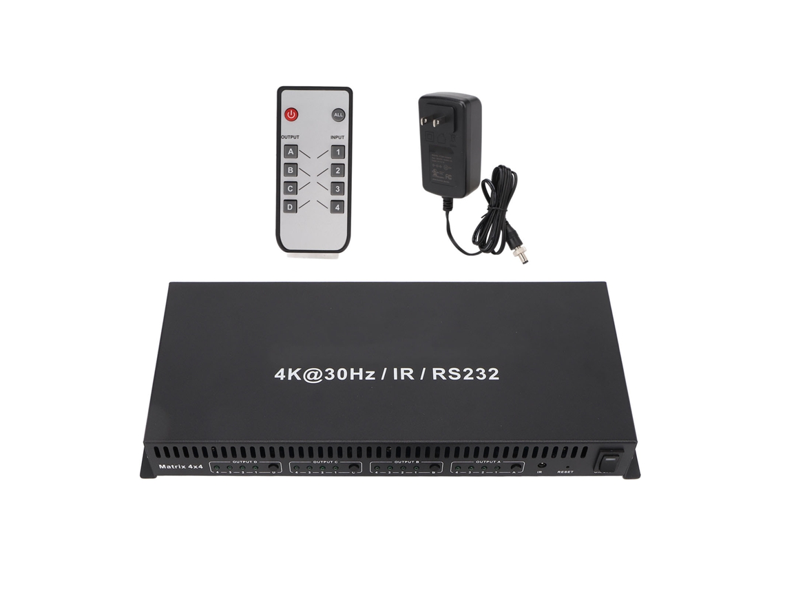 Conmutador De Matriz Hdmi 4x4 4k 30hz Rs232 Splitter 100-240v Plug Us