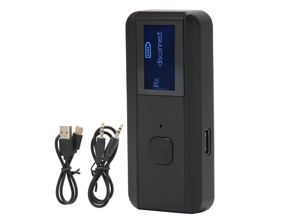 Adaptador De Áudio Bt 5.0 2 Em 1 Com Tela Lcd Transmissor Receptor Sem Fio C29 Para Múltiplos Dispositivos