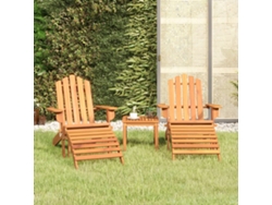 Juego De Muebles De Jardín Adirondack 3 Piezas Madera Acacia