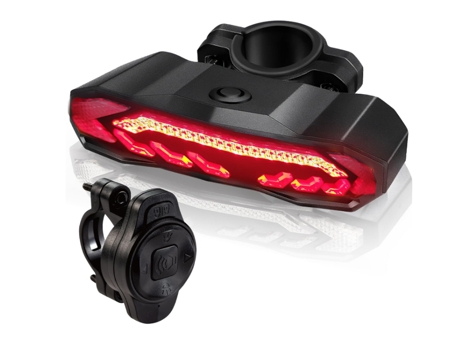 Luz de freno, bocina eléctrica de advertencia, luz trasera de bicicleta recargable por USB con 6 modos de luz, alarma antirrobo, resistente al agua...