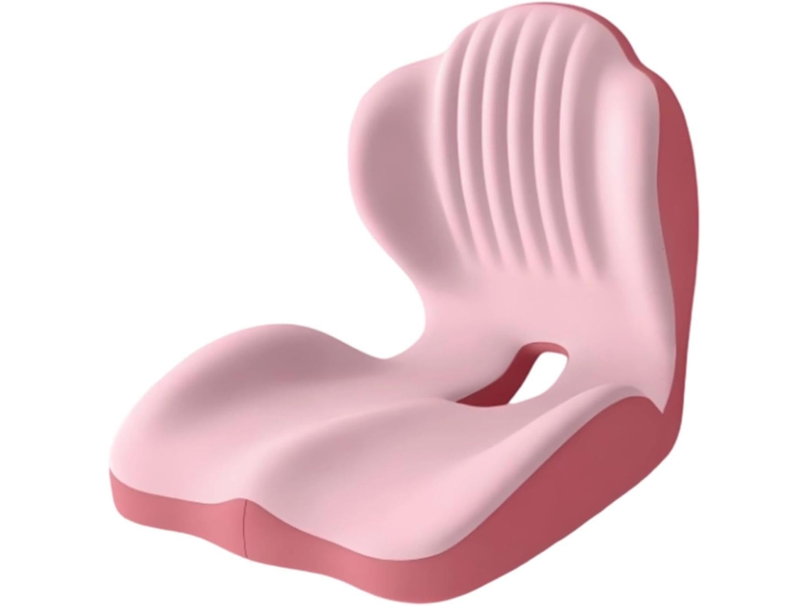 Cojín Para Silla Ergonómico De Espuma Viscoelástica, Diseño Integrado En Forma De L Con Soporte Lumbar (rosa) Gertiz