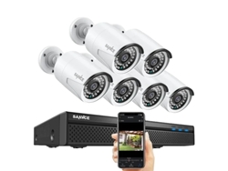 Sistema de cámaras de seguridad NVR Sannce, resolución de video de 8 MP, compatible con 8 canales POE, 6 cámaras de 5 MP, 1T OEM