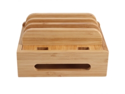 VVJIJILLY Rack Para Celular, Escritório, Organizador De Carregamento, Bambu.