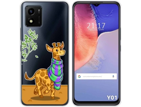 Carcasa Vivo Y01 TUMUNDOSMARTPHONE Dibujos Transparente Jirafa Multicolor