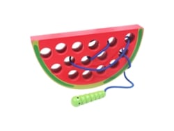 Brinquedo De Madeira Lagarta Comendo Fruta Montessori Jogo De Costura Viagem Educação Infantil