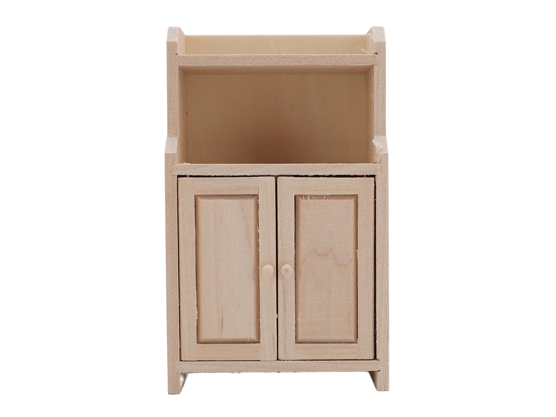 Armario Miniatura De Madera A Escala 1:12 De Estilo Vintage Para Casa De Muñecas Con Compartimentos.