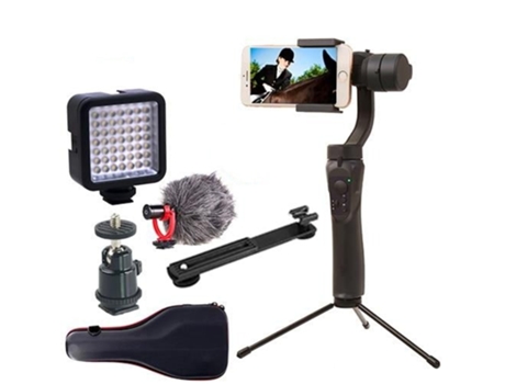 Estabilizador de Gimbal SLOWMOOSE Portátil de 3 Ejes para Smartphone iPhone com Tiro Vertical y Lateral de Angel
