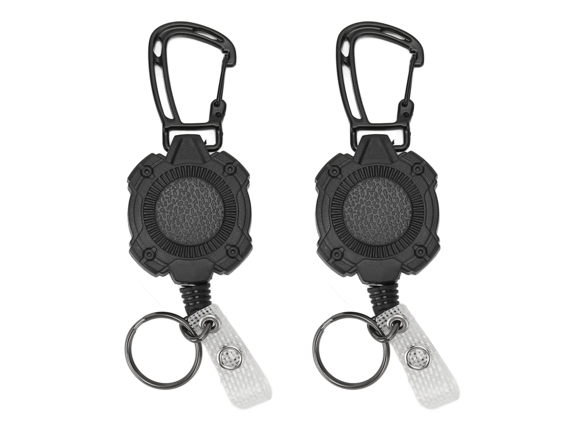 2 Llaveros Retráctiles Con Clip Para Cinturón, Abs Duradero, 80 Cm, Para Mochilas Y Cinturones