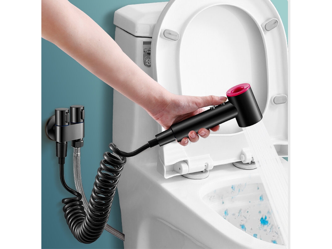 Negro Juego Grifo Rociador Bidé Inodoro Pistola Descarga Magnético Alta Presión Ducha Baño Doméstico