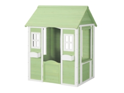Casinha de Brincar para Crianças Kuoldsvin Madeira 144x102x90 Cm Verde/branco En.casa