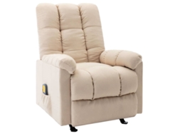 Sillón de Masaje Reclinable Tejido Crema