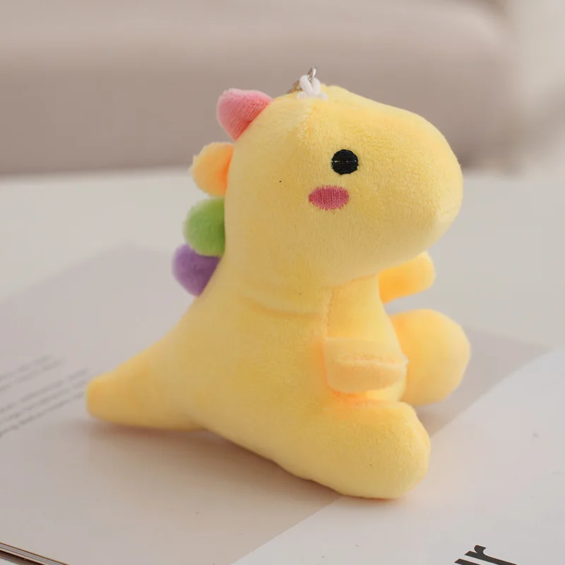 Llavero De Peluche De Dinosaurio Colorido (amarillo) De 12 Cm